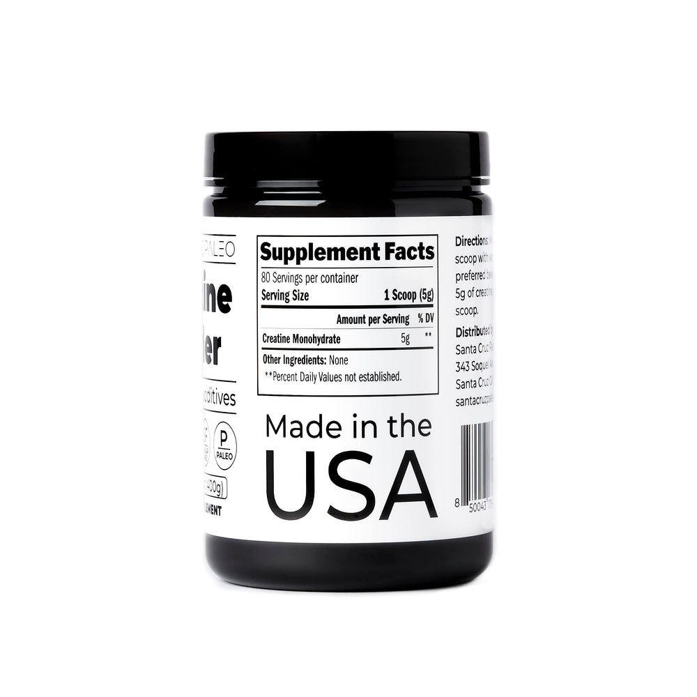 Santa Cruz Paleo creatine powder keto-friendly and gluten-free option.