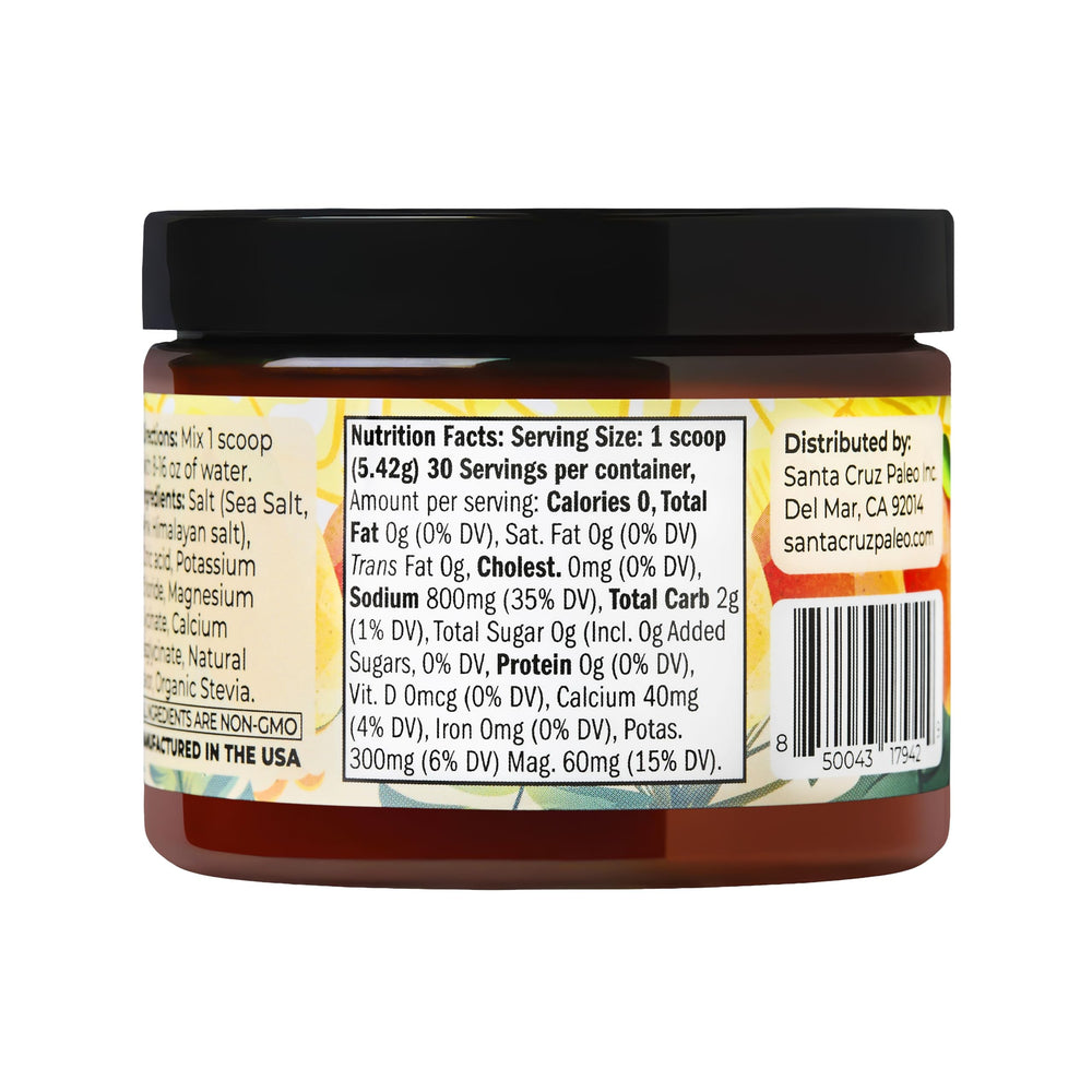 Santa Cruz Paleo Mango Lemonade daily-use bottle beside workout gear.