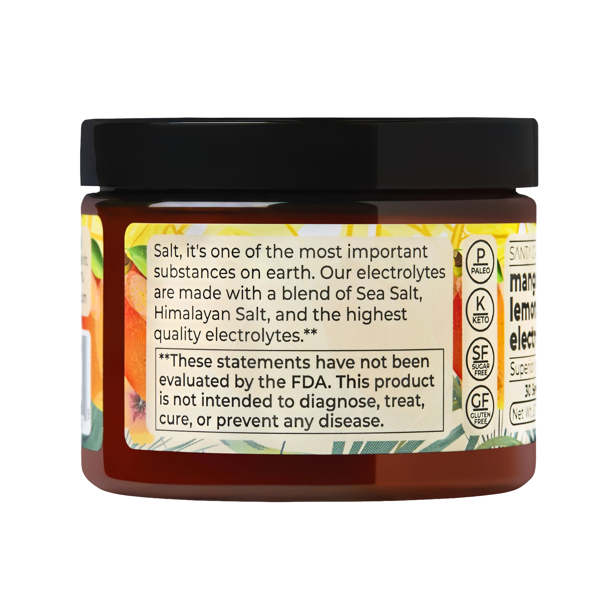 Santa Cruz Paleo Mango Lemonade modern kitchen scene promotes sugar-free refreshment.