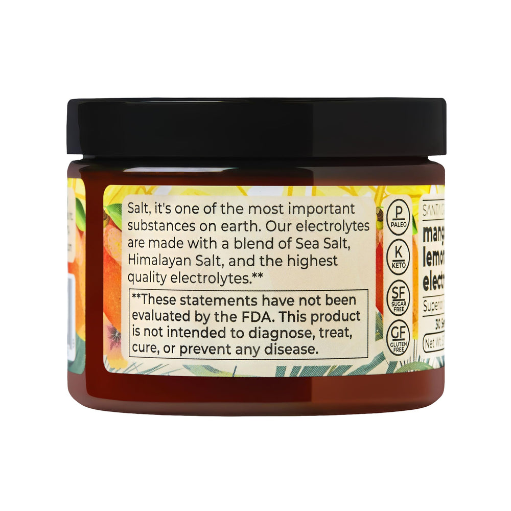 Santa Cruz Paleo Mango Lemonade modern kitchen scene promotes sugar-free refreshment.