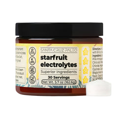 Santa Cruz Paleo Starfruit electrolyte bottle shown for on-the-go hydration.