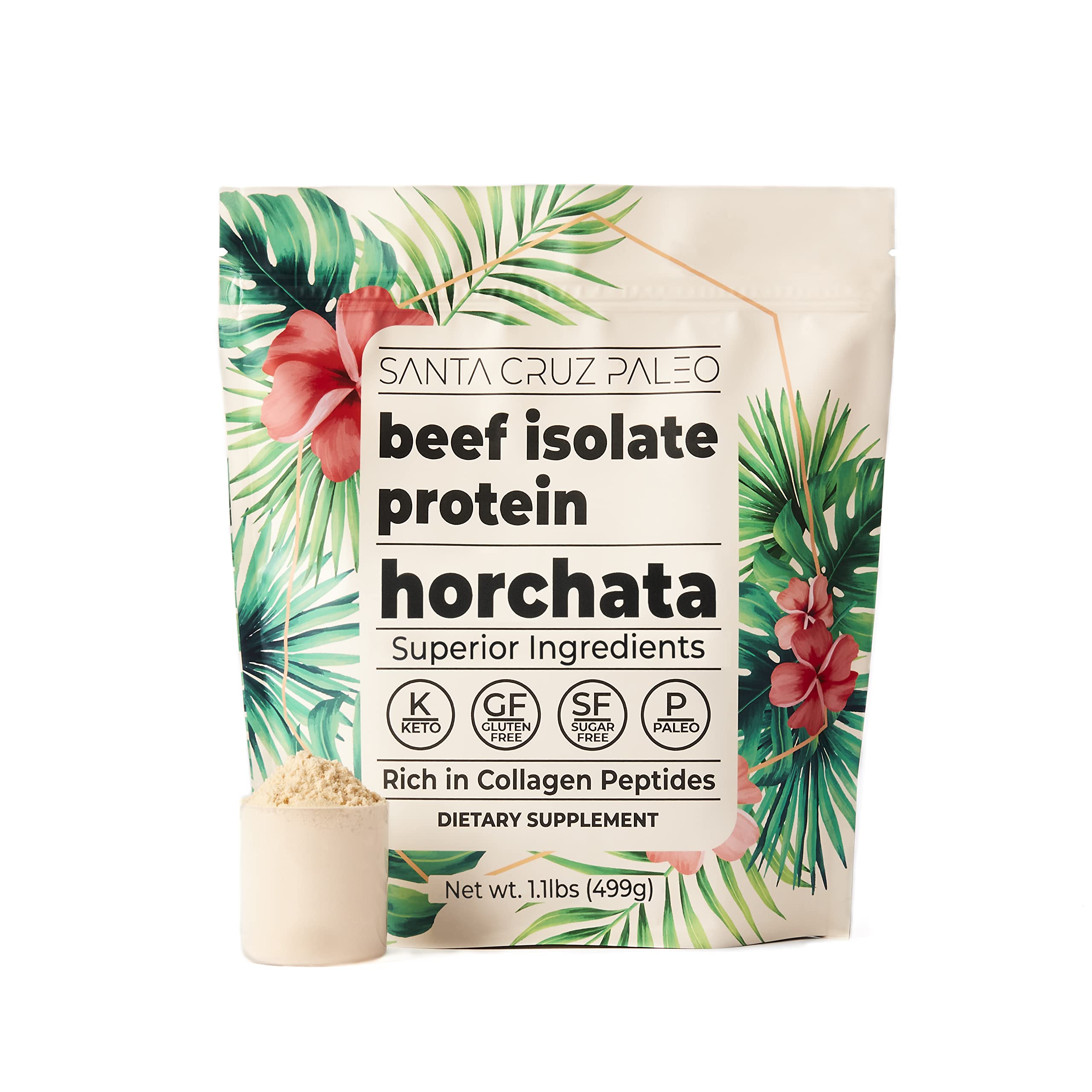 Santa Cruz Paleo horchata beef isolate bottle shows convenient, dairy-free protein for post-workout fueling