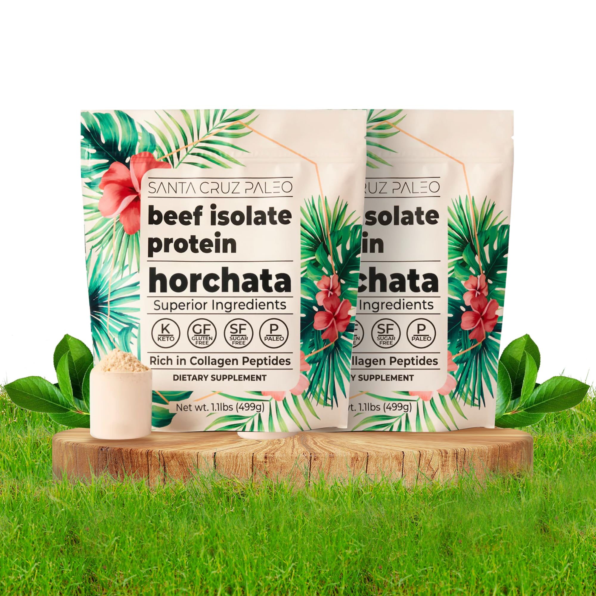Santa Cruz Paleo horchata beef isolate dairy-free formula fits sensitive diets