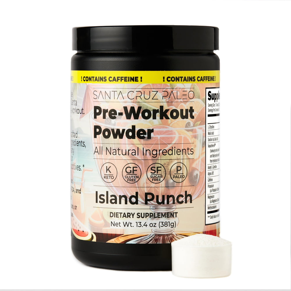 Open Island Punch bottle showing vibrant flavor for hydration.