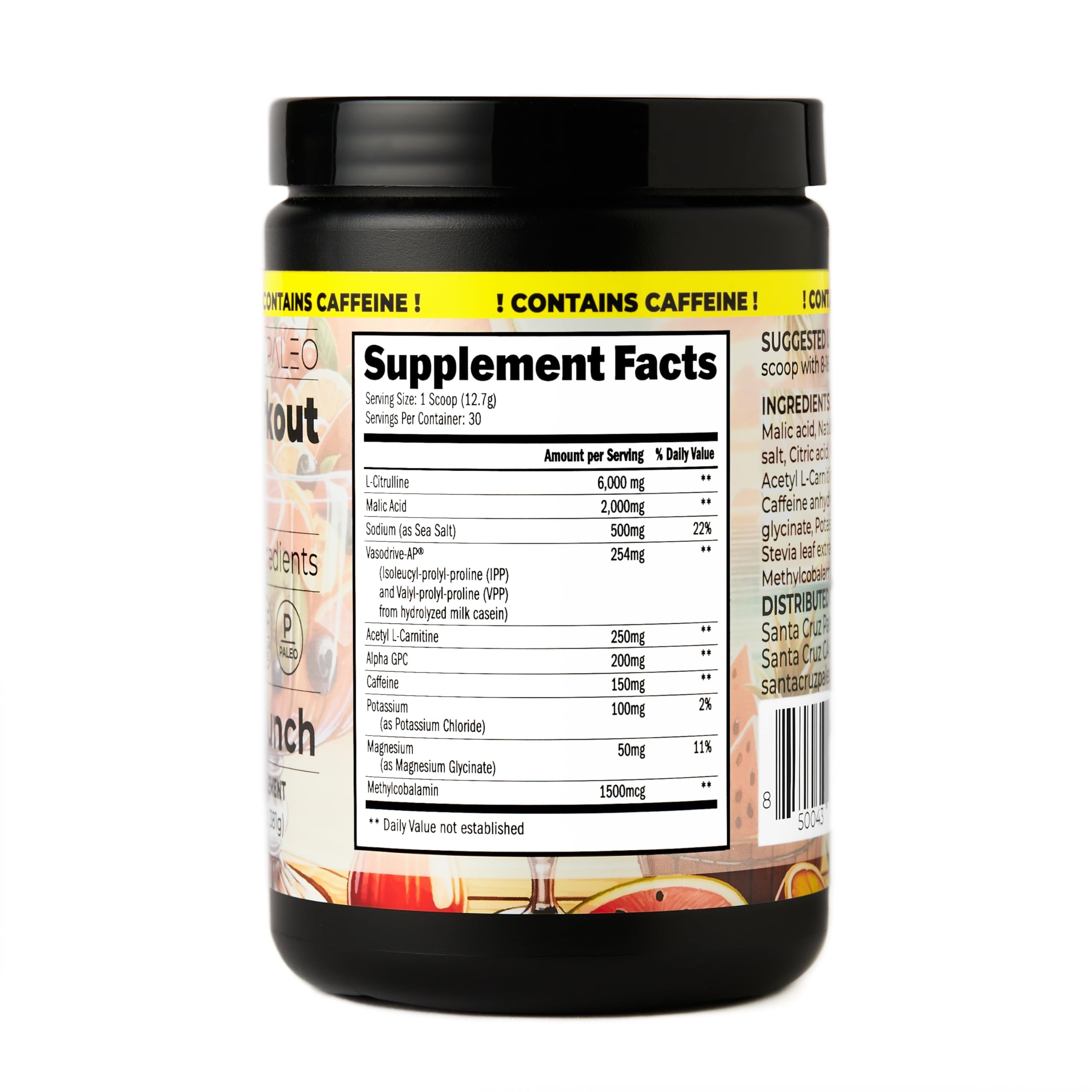 Ingredients include L-Citrulline and electrolytes to support hydration during workouts.