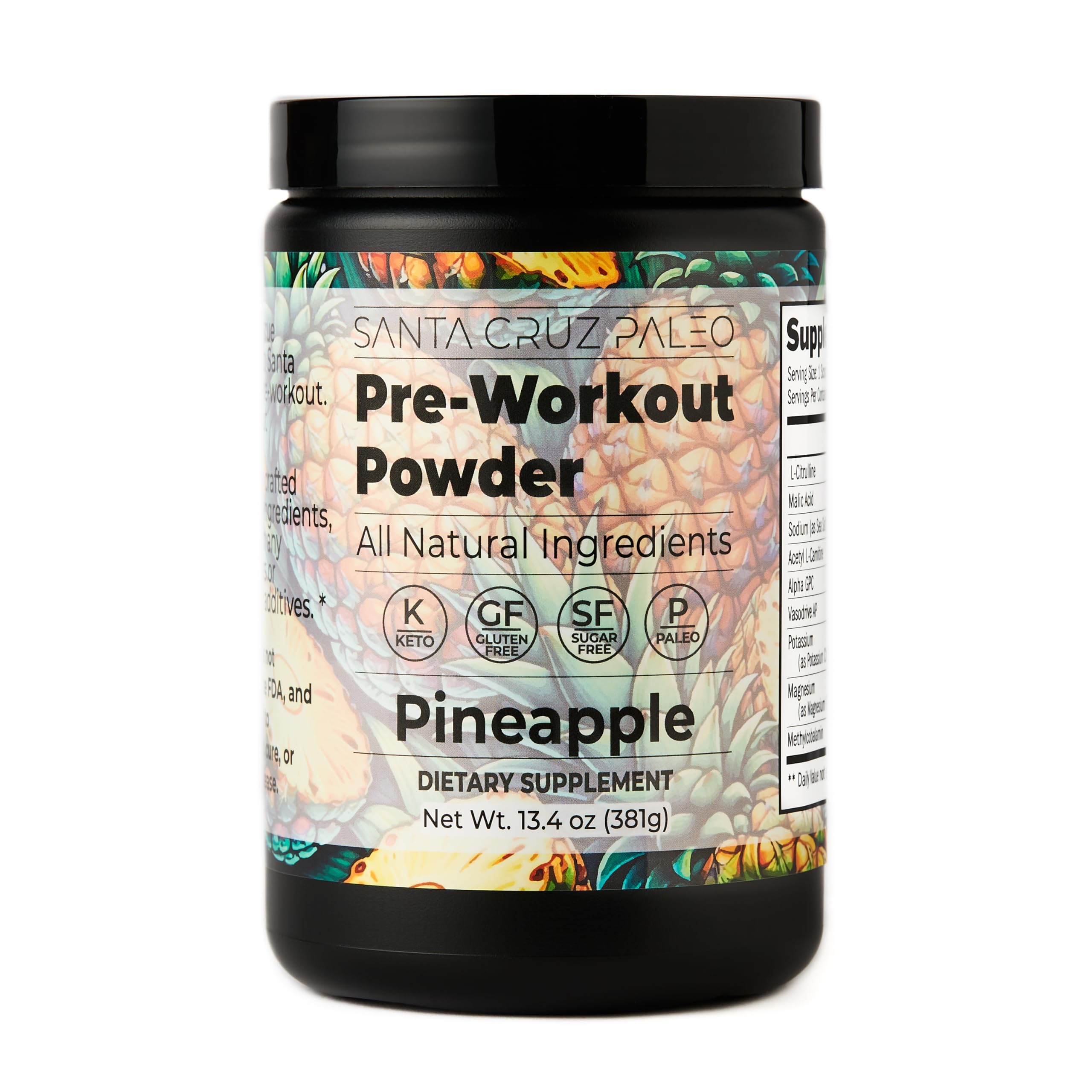 Santa Cruz Paleo pre-workout pineapple tub ready for hydration
