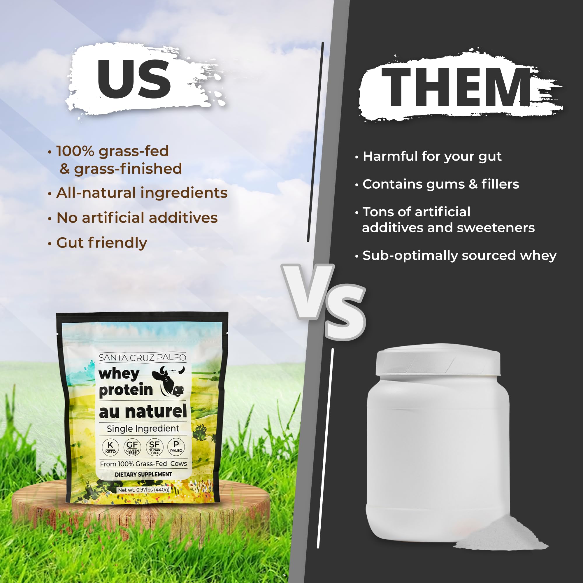 Santa Cruz Paleo gluten-free label emphasizing dietary compatibility