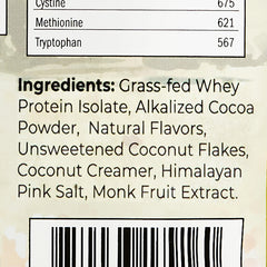 Nutrition facts panel for Santa Cruz Paleo Whey Protein Coconut Cookie.