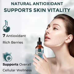 Santegra polyphenols bottle shows stevia-sweetened, natural flavor.