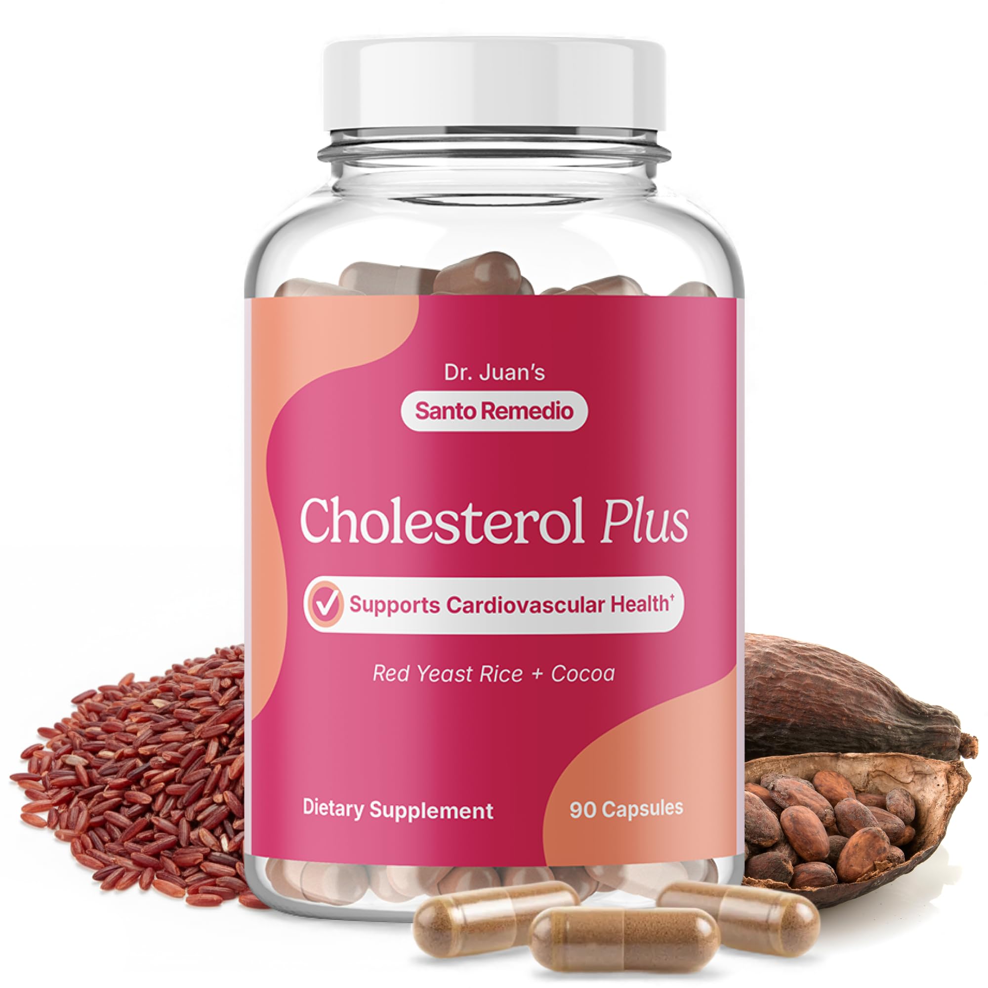 Santo Remedio Cholesterol Plus bottle front ready for daily heart support