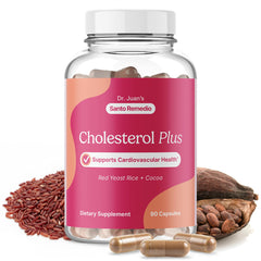 Santo Remedio Cholesterol Plus bottle front ready for daily heart support