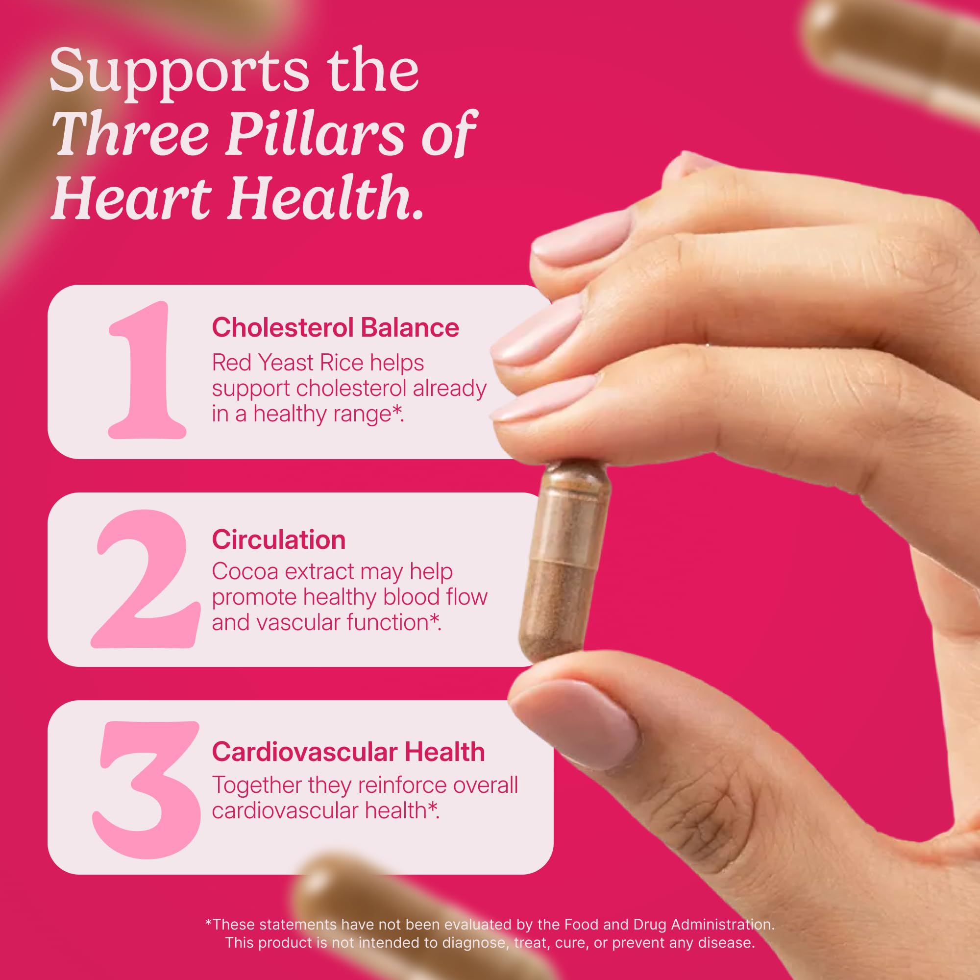 Label detail shows Red Yeast Rice and Cocoa ingredients in Santo Remedio Plus