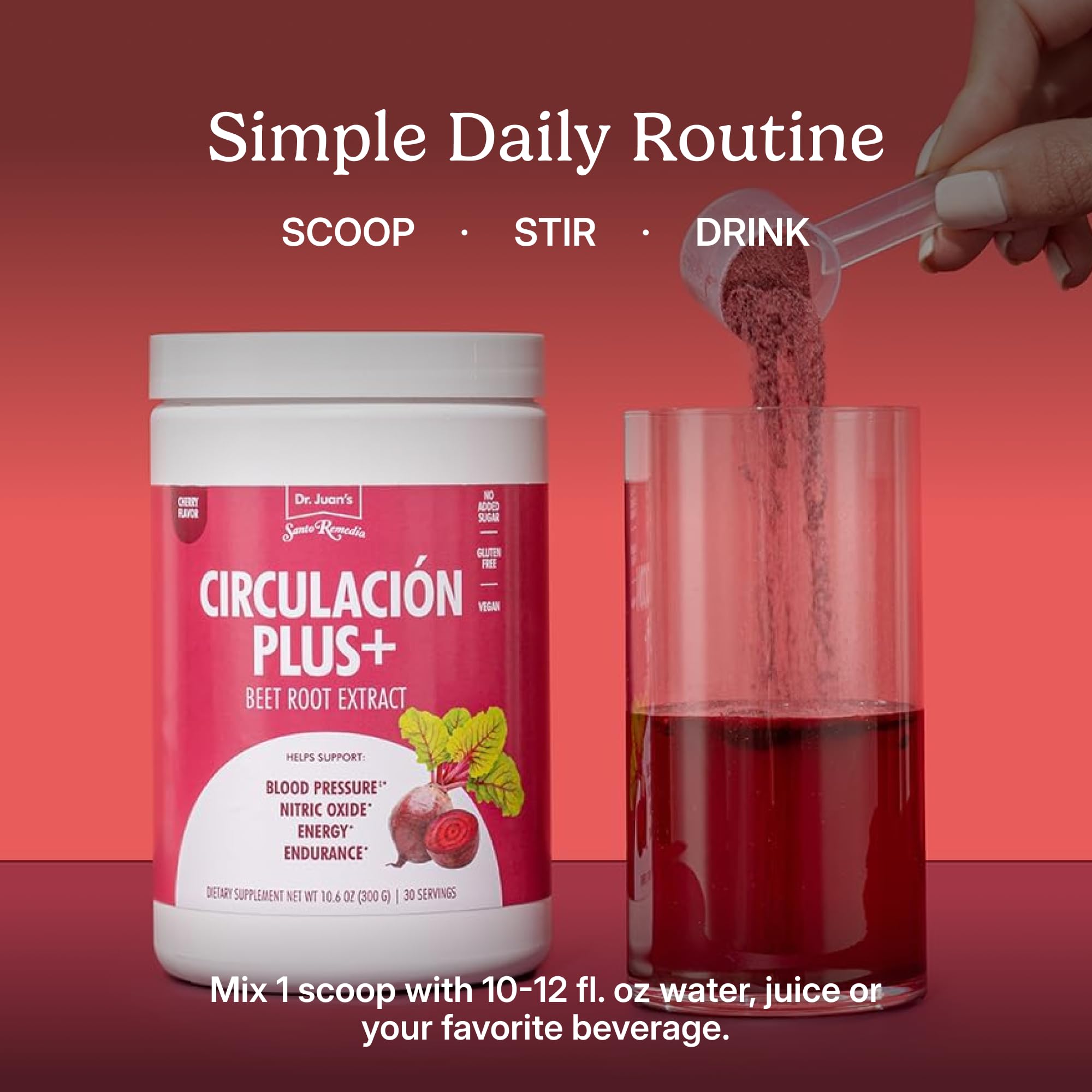 Santo Remedio Circulation Plus vegan formula label on packaging.