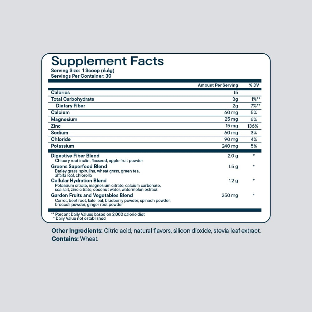 Santo Remedio Hydration Plus close-up of zero added sugar option.