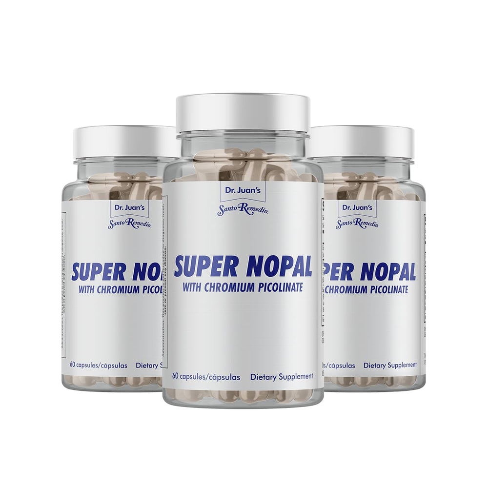 Santo Remedio Super Nopal bottle shows convenient daily capsules for everyday wellness.