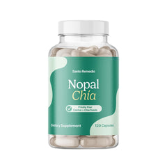 Santo Remedio Super Nopal Chia bottle front for daily plant-based capsules