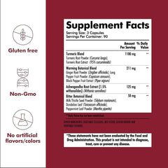 Santo Remedio Turmeric capsules pile for 90 servings
