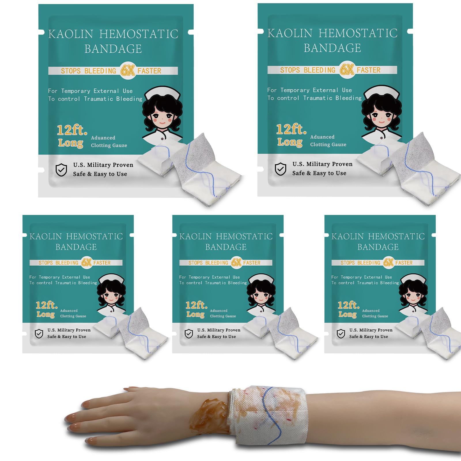 Sapbontchi Quick Clot Gauze packaging ready for field use.
