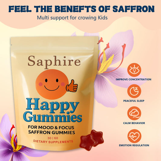 Saphire Happy Gummies raspberry texture close up highlights sugar free flavor.