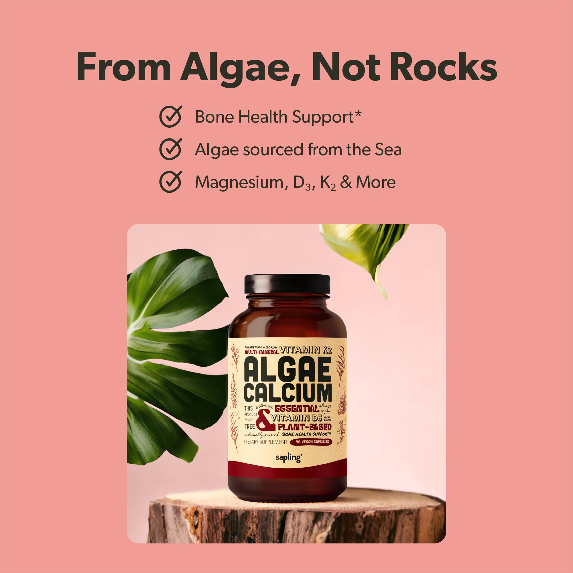 Ingredients layout highlighting zinc, magnesium, boron in the plant-based complex.