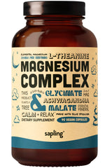 Sapling Magnesium Glycinate Complex bottle highlighting high absorption formula for daily support