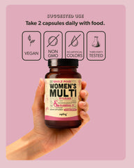 Nutrient panel illustrating vitamins and minerals in Sapling Women's Multivitamin.
