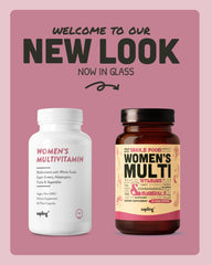 Vegan, gluten-free label on Sapling Women's Multivitamin bottle.