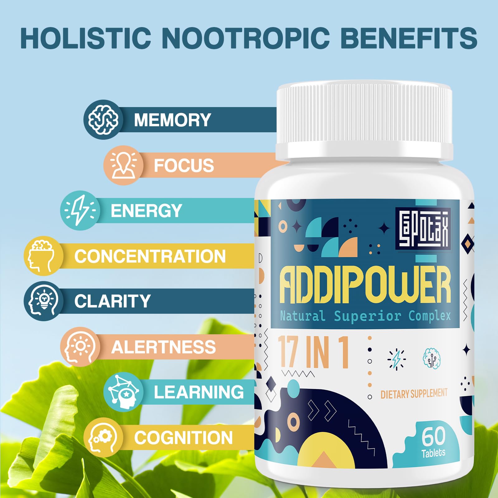 Sapotax 17-in-1 capsules ready for a focused workday.