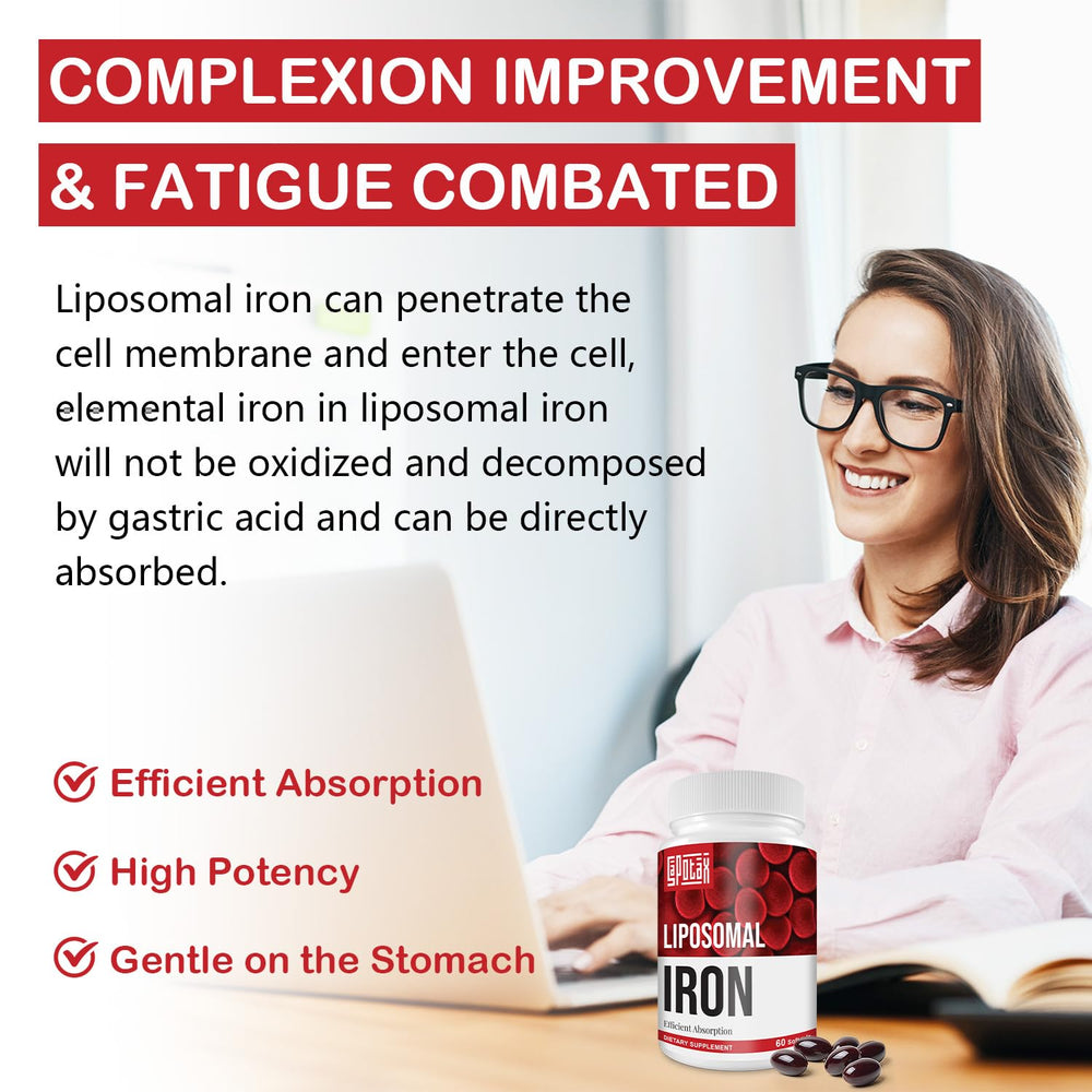 Sapotax Liposomal Fe Iron Softgel close-up of softgel for smooth swallowing.