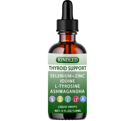 Sapurais Kindled Thyroid Drops bottle with label for convenient daily use.