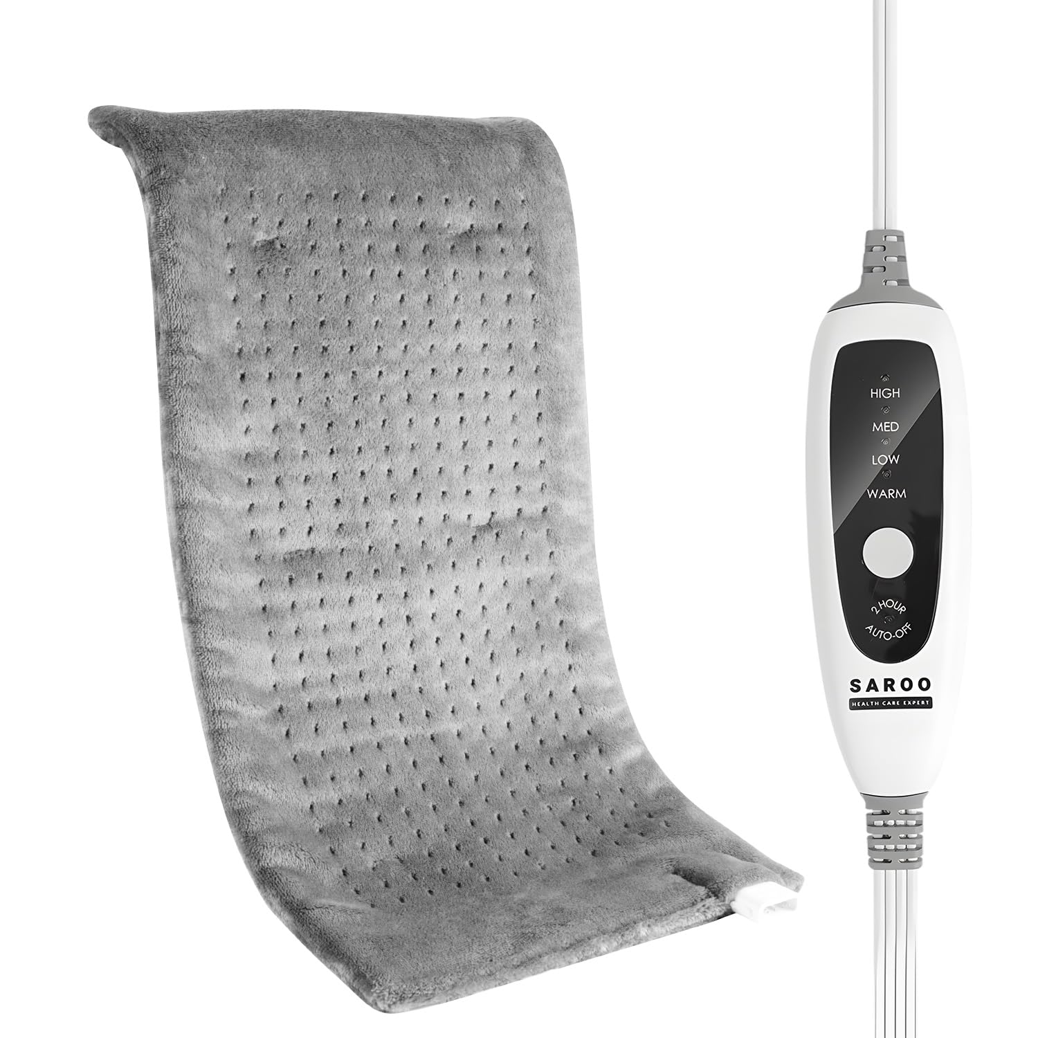 SAROO 4lb weighted heating pad on back offering soothing warmth