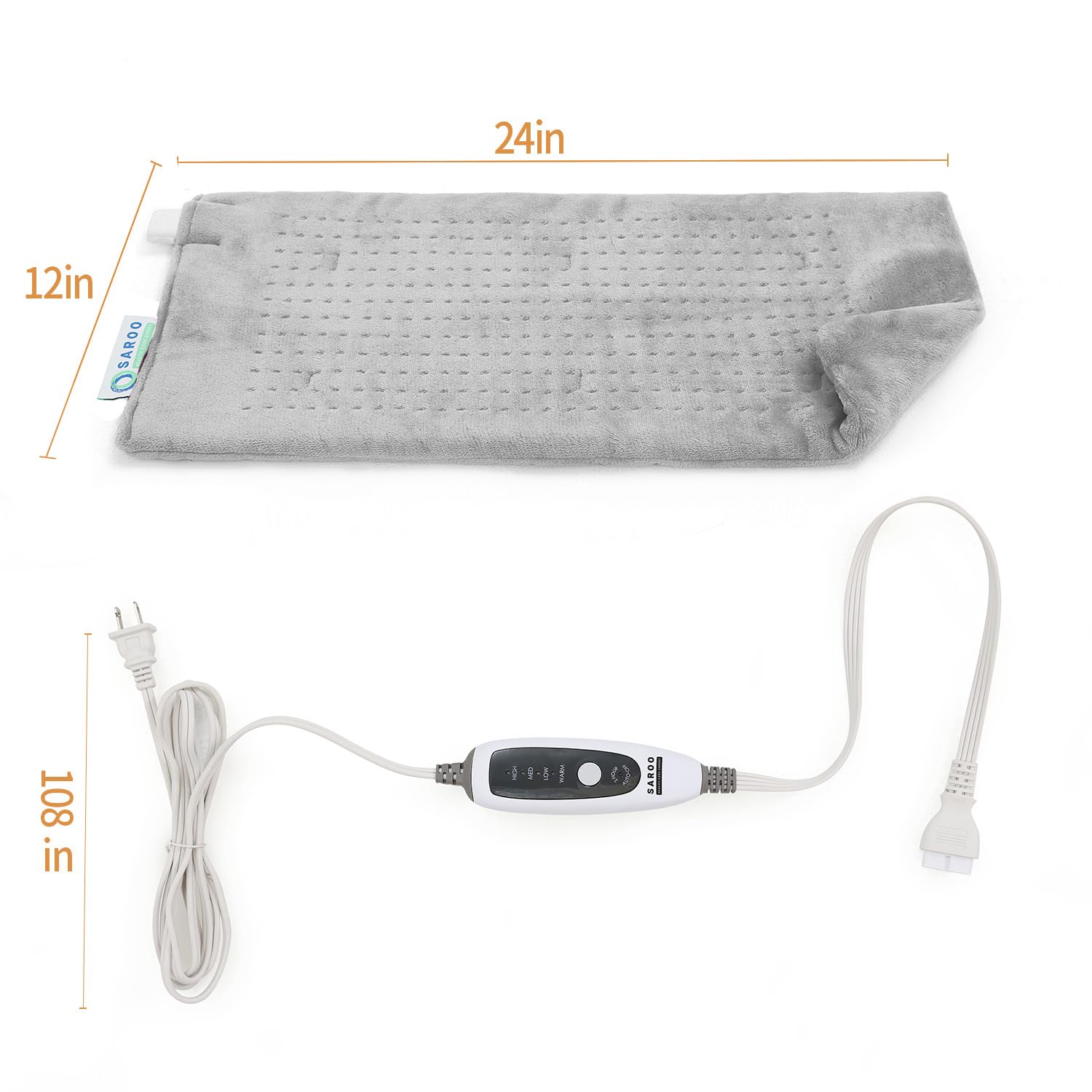 SAROO weighted pad on shoulder delivers targeted heat for tense muscles