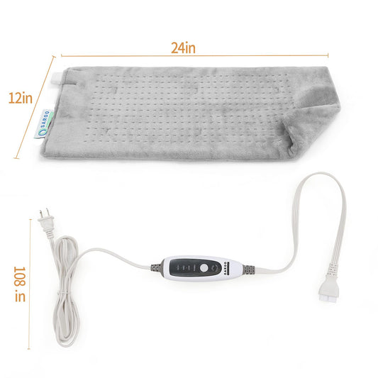SAROO weighted pad on shoulder delivers targeted heat for tense muscles
