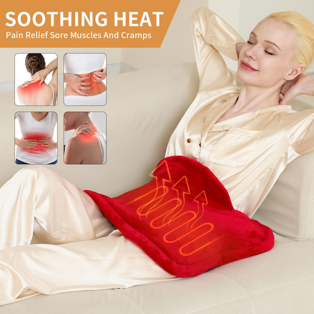 SAROO full-coverage design surrounds neck and shoulders for targeted warm relief.