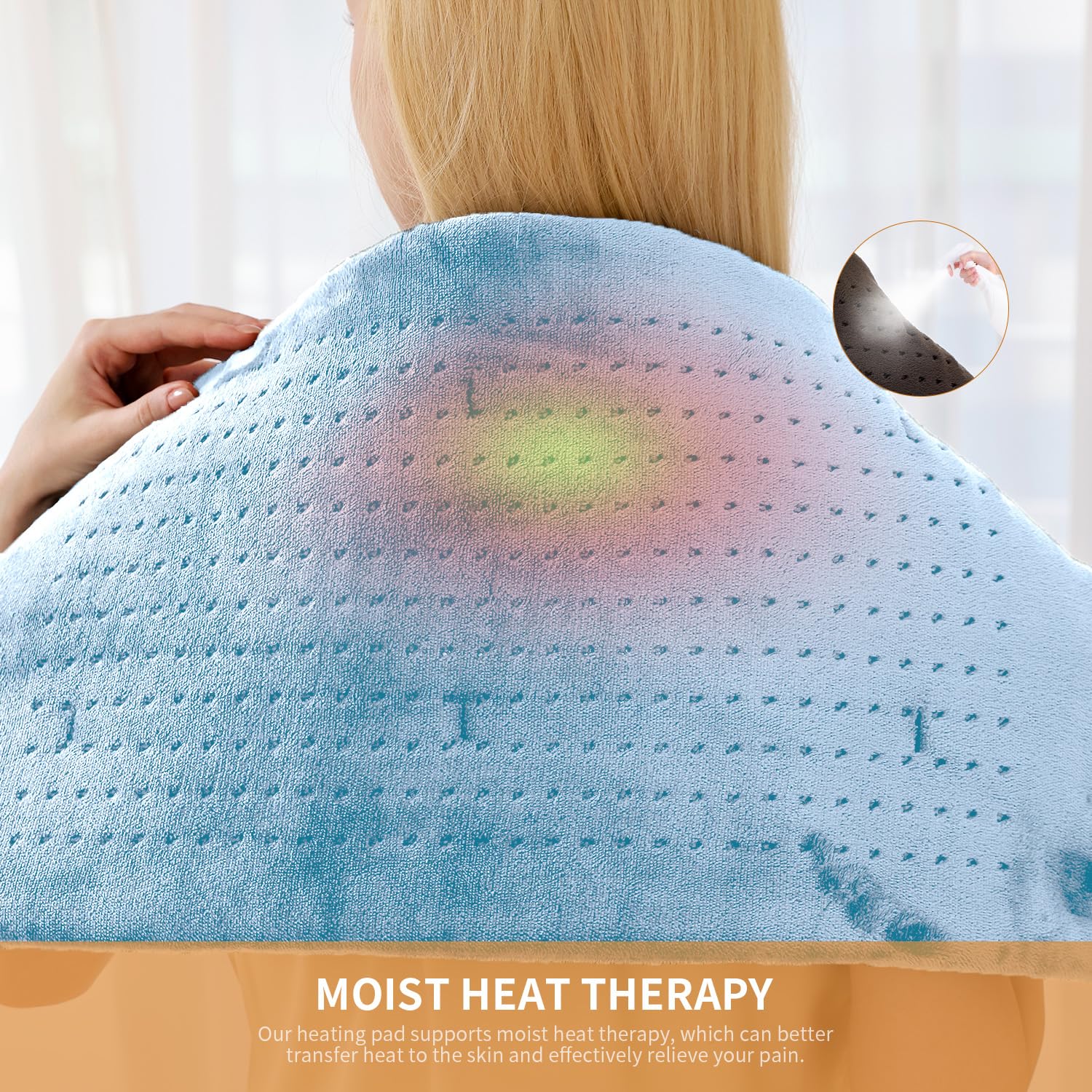 SAROO heating pad includes auto-off for safe, worry-free sessions.