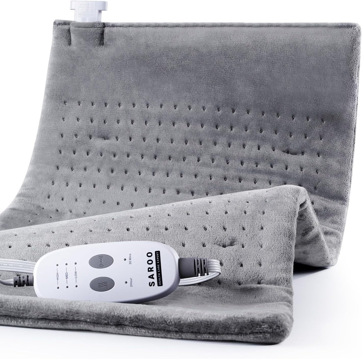 SAROO heating pad front view for portable back and neck relief at home