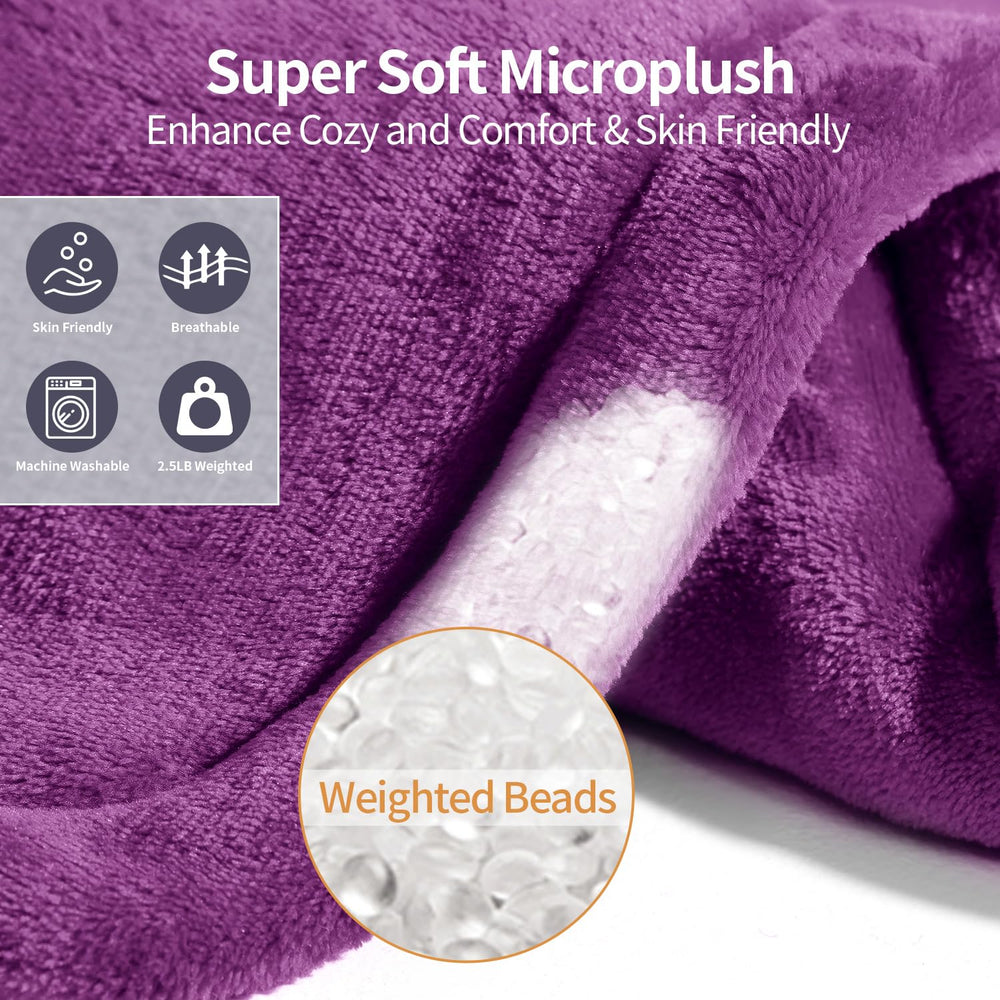 SAROO weighted beads detail shows even heat distribution and hug-like fit