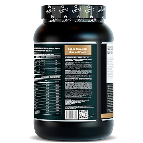 SASCHA FITNESS protein powder label emphasizing digestive enzymes for easier digestion