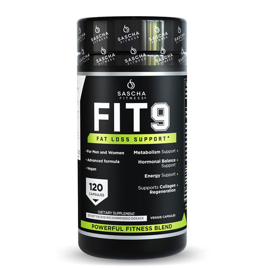 Sascha Fitness Fat-Loss Pills bottle top view suggesting daily use and potential fat loss support.