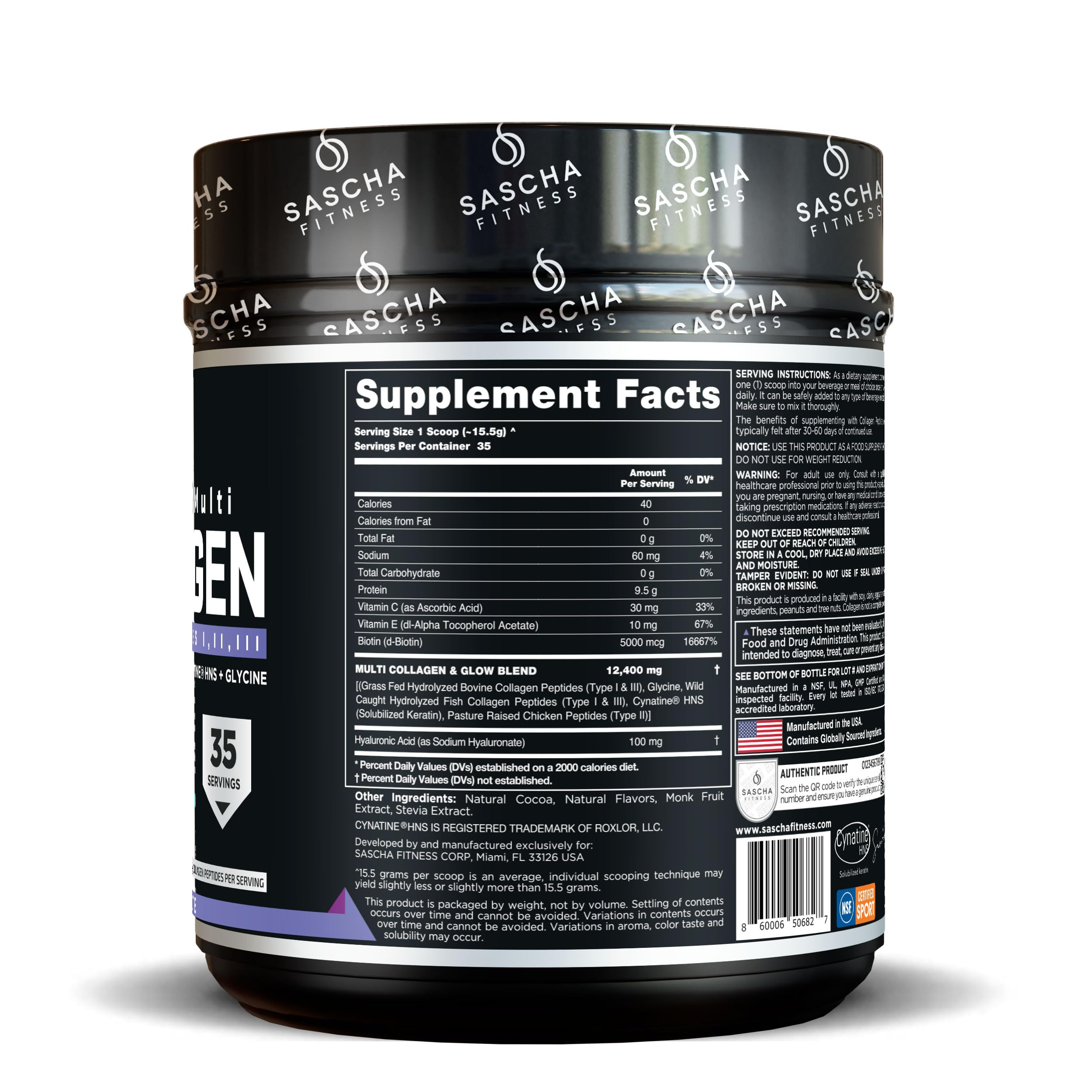 SASCHA FITNESS hydrolyzed collagen peptides chocolate being mixed for bone and joint health