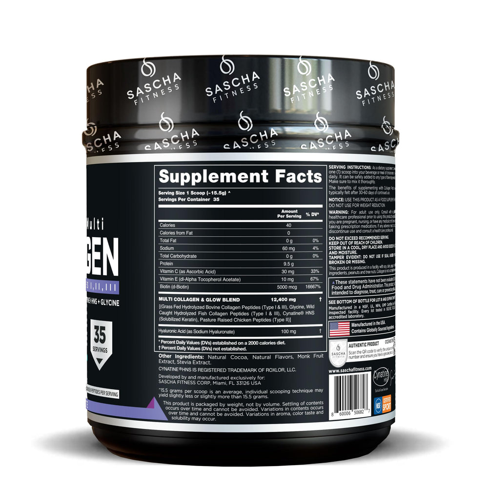 SASCHA FITNESS hydrolyzed collagen peptides chocolate being mixed for bone and joint health
