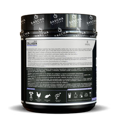 SASCHA FITNESS collagen peptides chocolate with scoop close-up for daily beauty routines