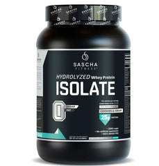 SASCHA FITNESS hydrolyzed whey protein isolate powder in bag for fast absorption.