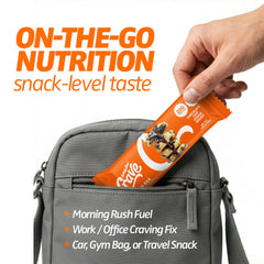 SATISFY YOUR CRAVE Crave Protein Bars suit breakfast routines and office desk drawers