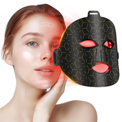 Satisure red light therapy mask shown from the side for at-home skincare sessions.