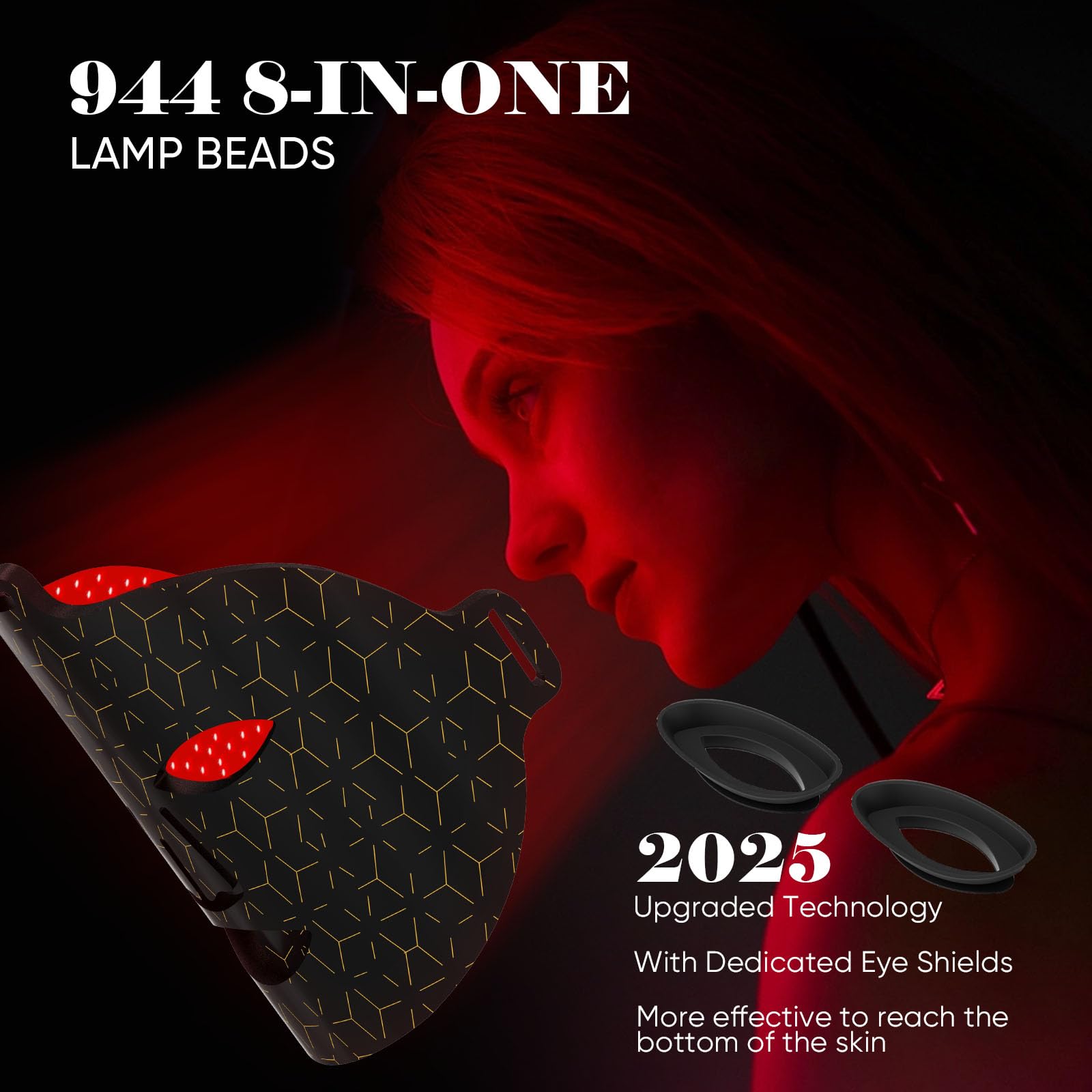 Satisure mask with remote controller shown on device for easy mode selection.