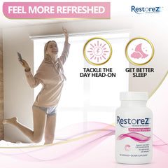 Ingredient panel highlight of RestoreZ Sleep to support a mindful nightly ritual.