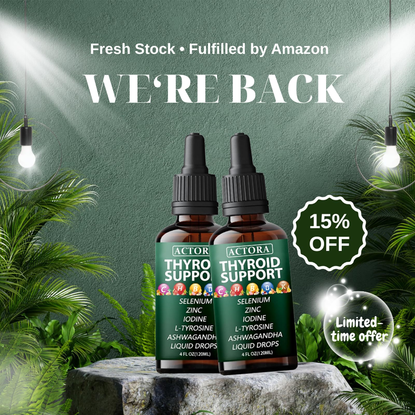 savari Actora thyroid drops dropper demonstrates easy 2 ml daily dose.