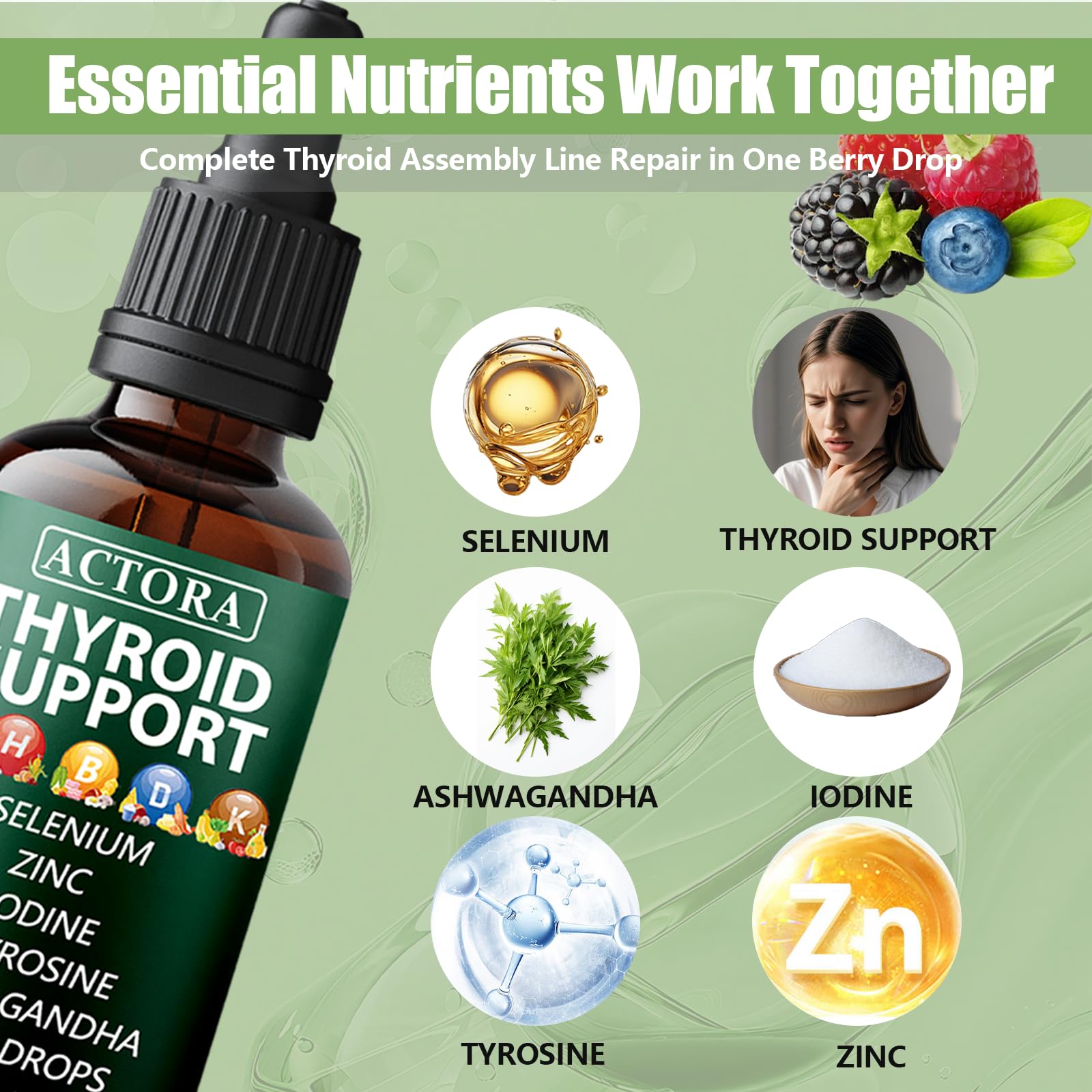 savari Actora thyroid drops vegetarian formula badge signals dietary compatibility.