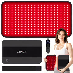 SAVILER red light therapy pad on back for wide coverage and relaxation
